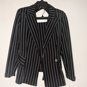 Litton's Uptown Bridal black and silver suit jacket size small